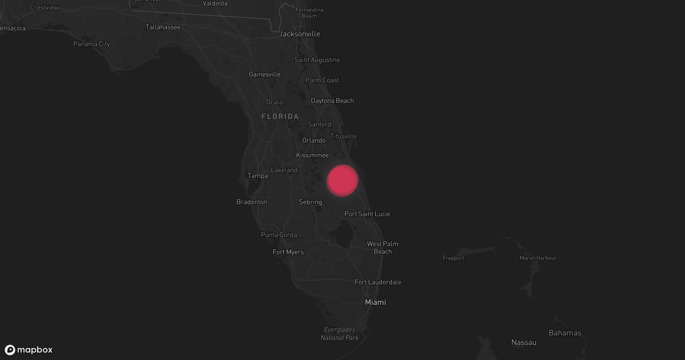 Storm map for the Brevard County, FL area