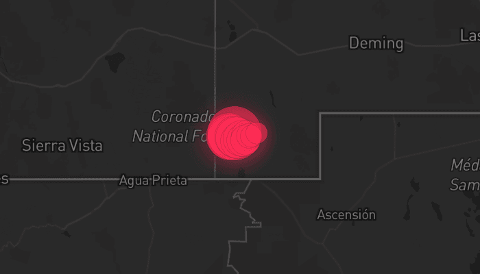 Storm map for the Hidalgo County, NM area