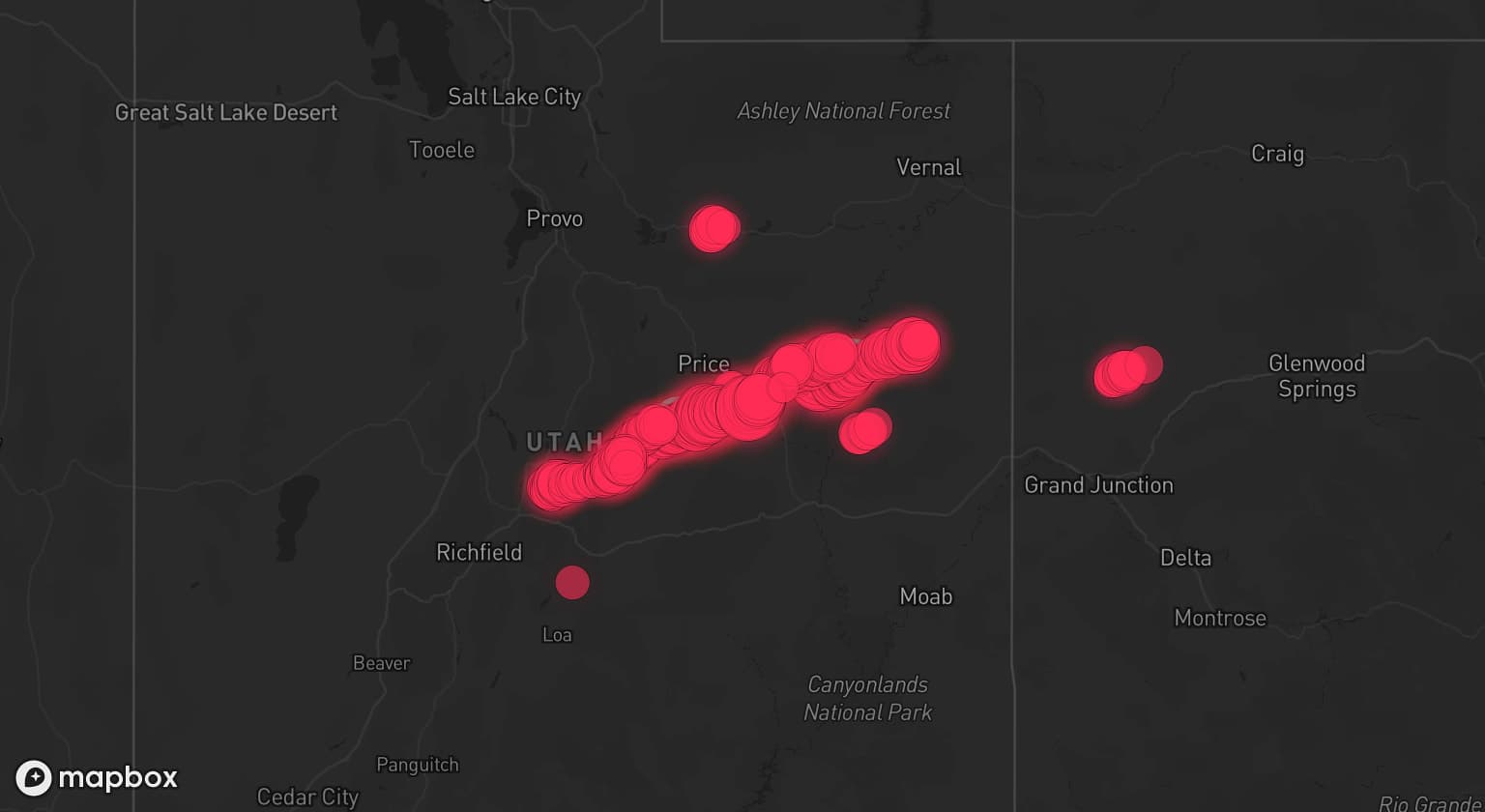 Storm map for 2 areas across Utah