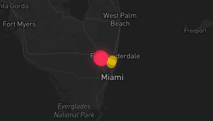 Storm map for the Broward County, FL area