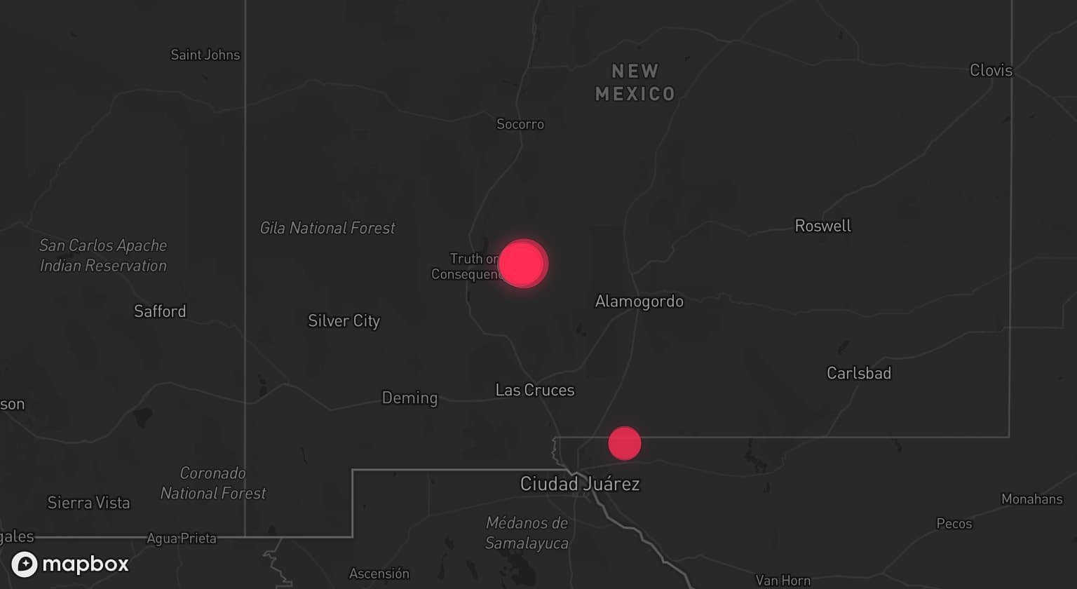 Storm map for the Sierra County, NM area