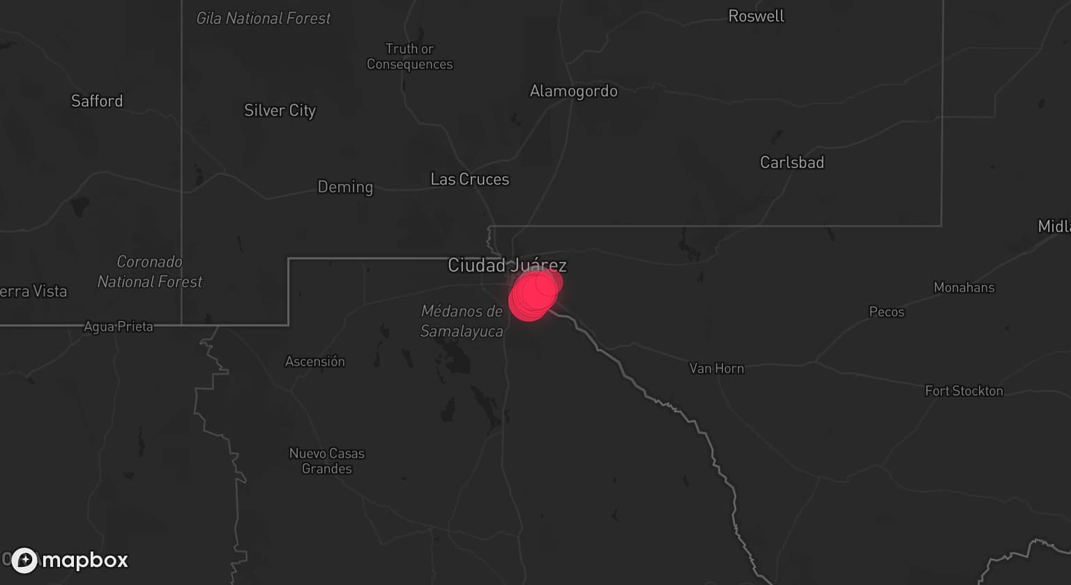 Storm map for the El Paso County, TX area