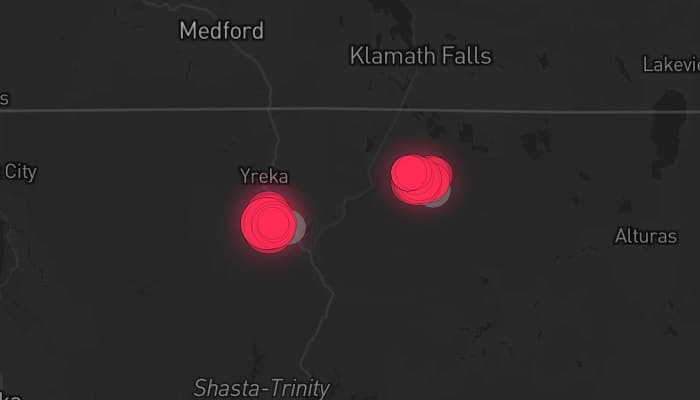 Storm map for 2 areas across California