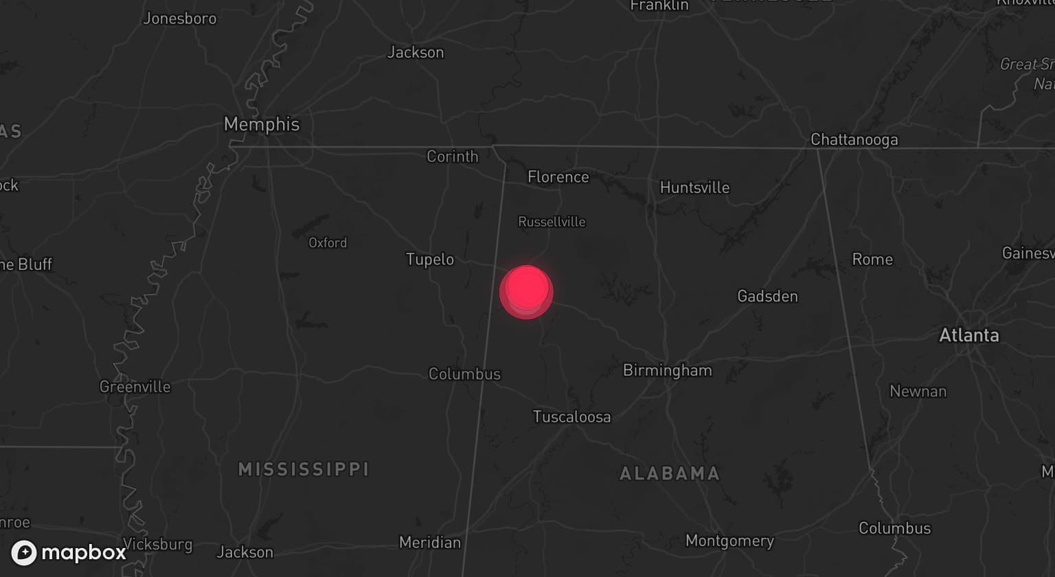 Storm map for the Marion County, AL area