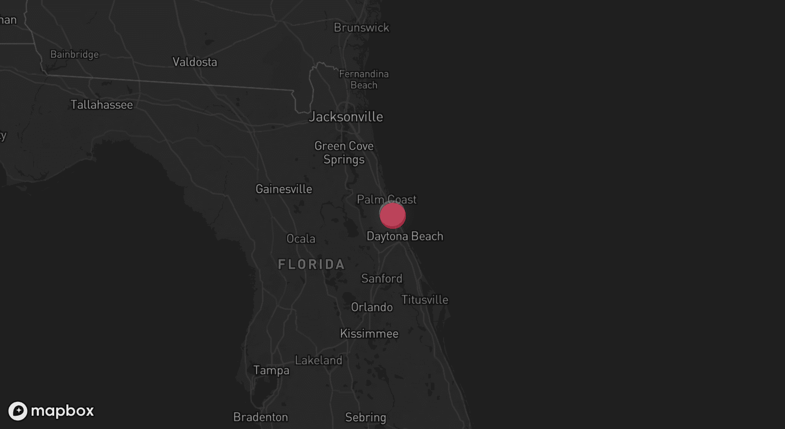 Storm map for the Flagler County, FL area