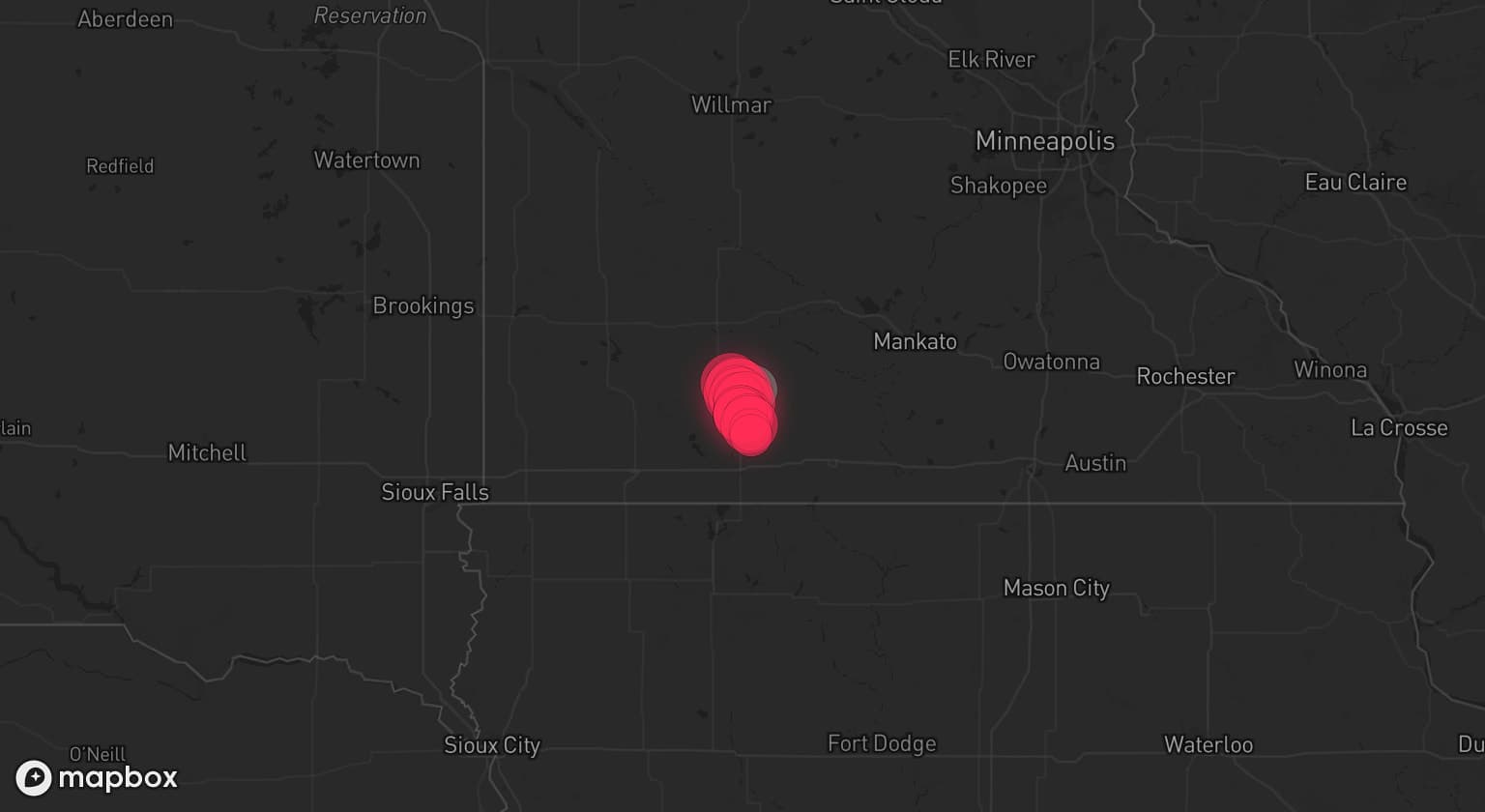 Storm map for the Cottonwood County, MN area