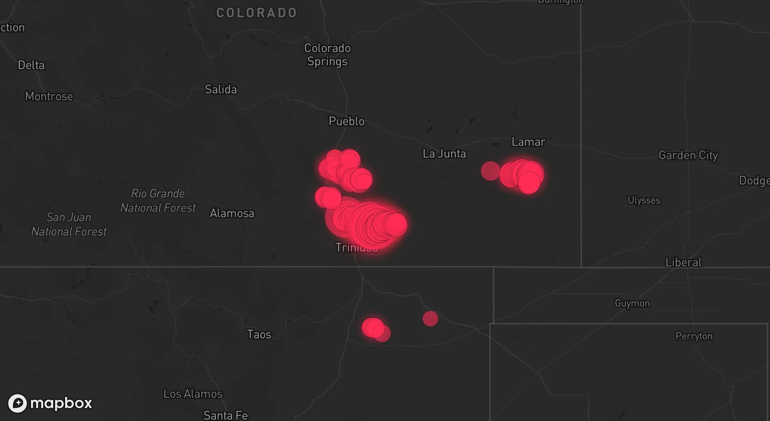 Storm map for 2 areas across Colorado