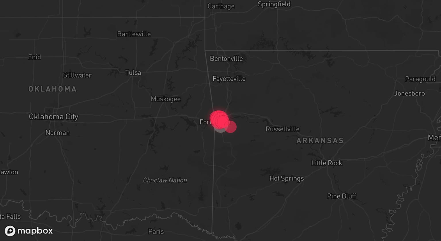 Storm map for the Fort Smith, AR area
