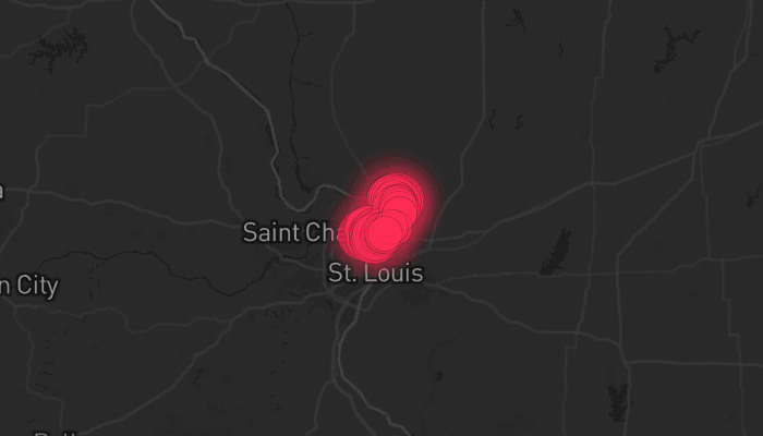 Storm map for the Florissant, MO area