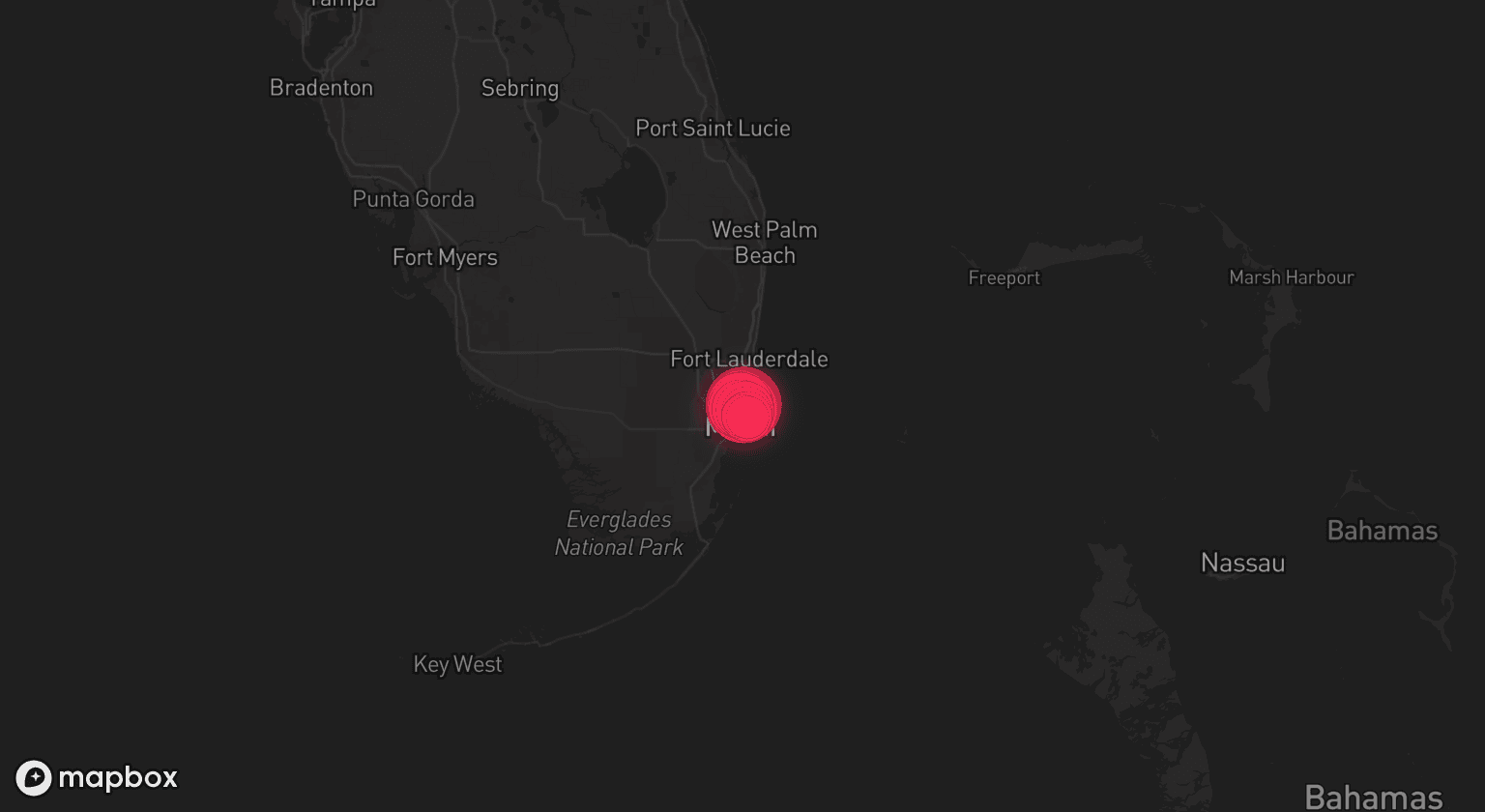 Storm map for the Hollywood, FL area