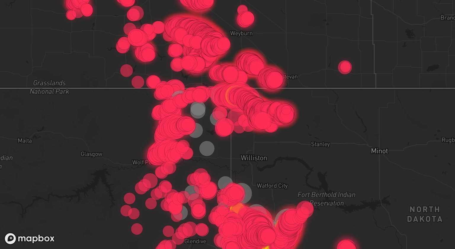 Storm map for 29 areas across North Dakota and Montana