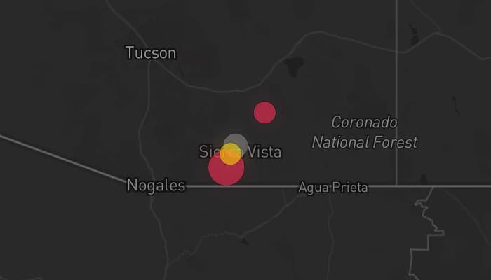 Storm map for the Cochise County, AZ area