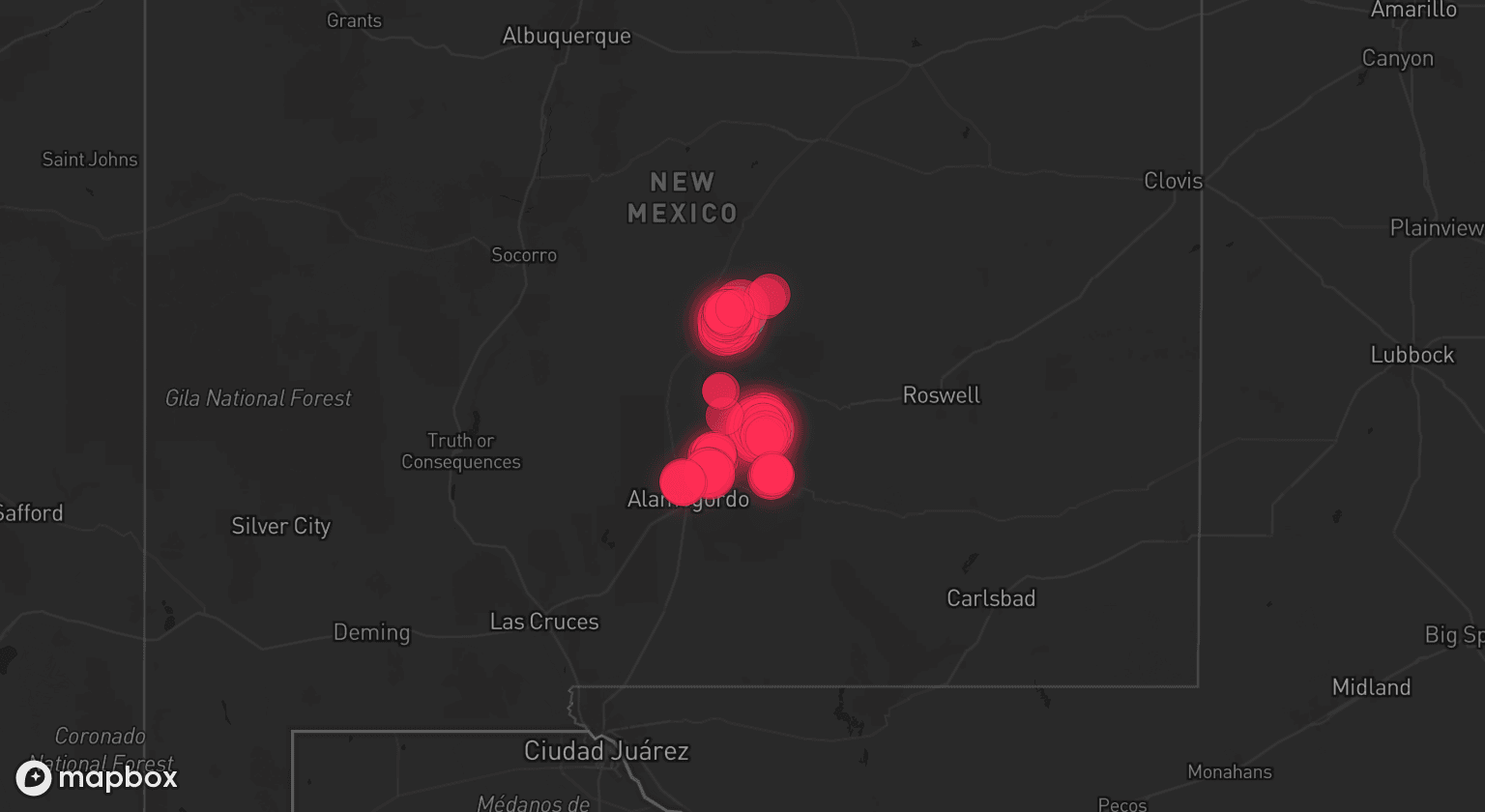 Storm map for 2 areas across New Mexico
