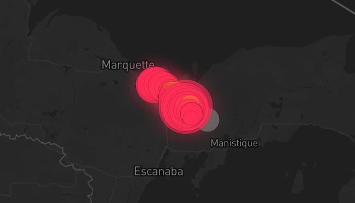 Storm map for 3 areas across Michigan