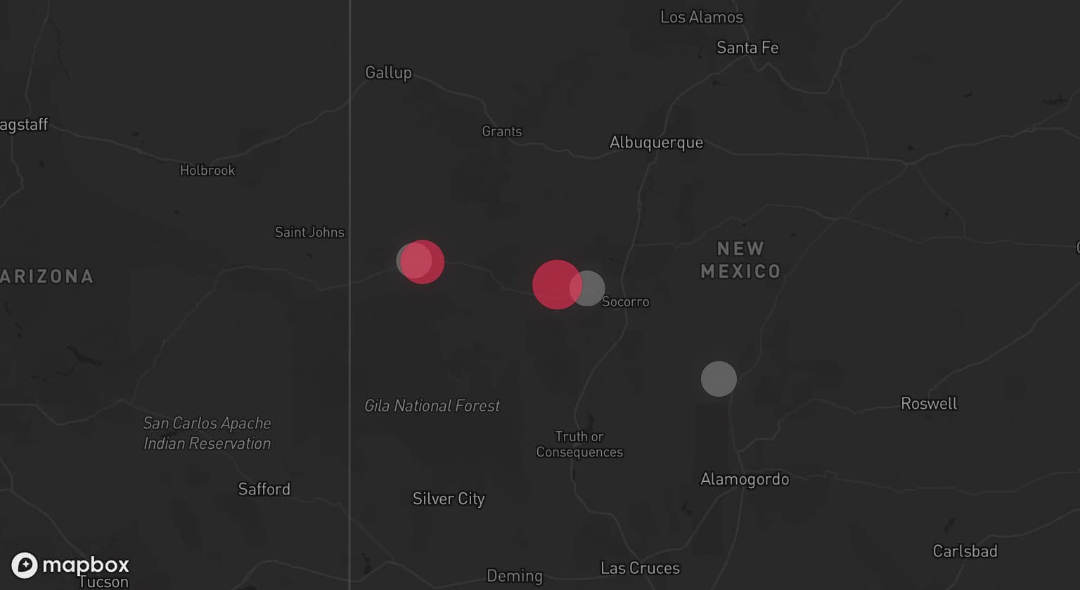 Storm map for 3 areas across New Mexico