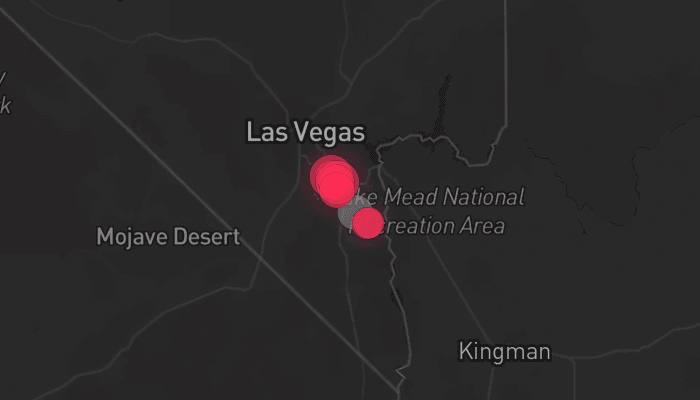 Storm map for the Clark County, NV area