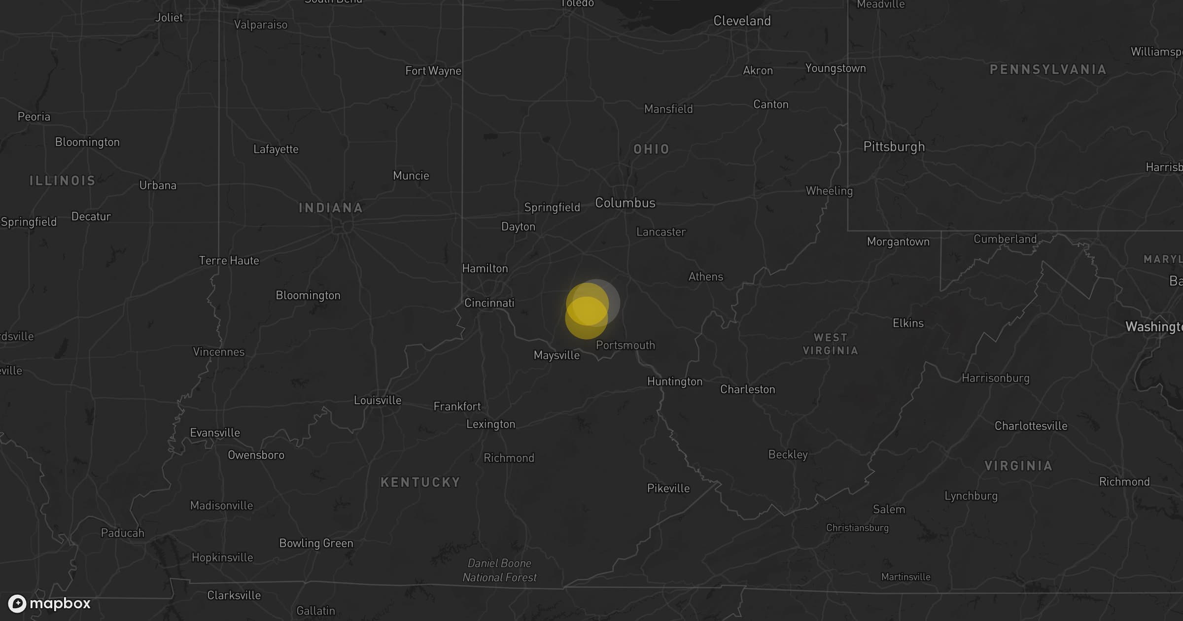 Storm map for the Pike County, OH area