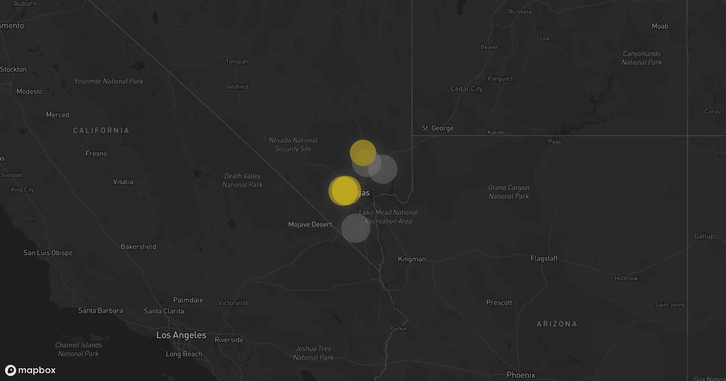 Storm map for 3 areas across Nevada