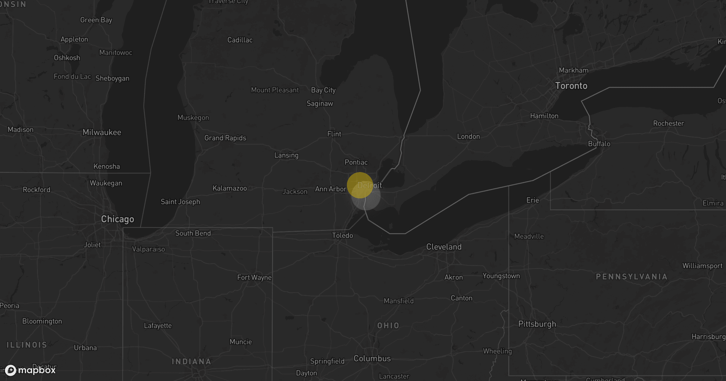 Storm map for the Detroit, MI area
