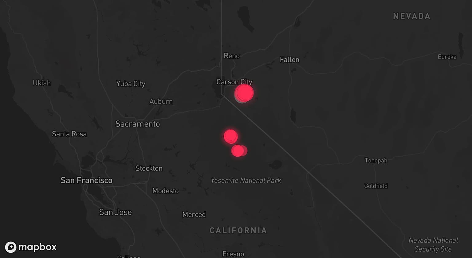 Storm map for the Douglas County, NV area