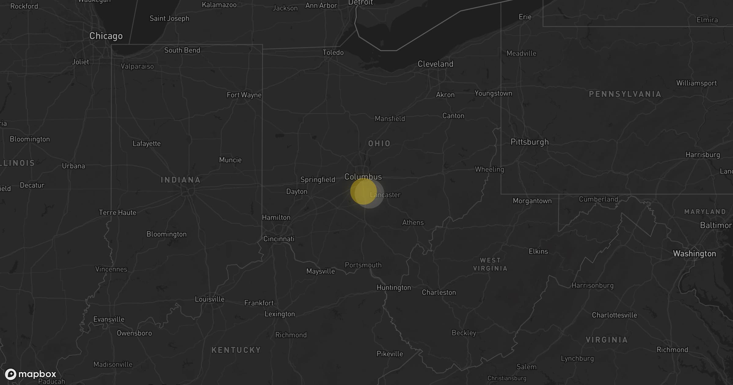 Storm map for the Columbus, OH area