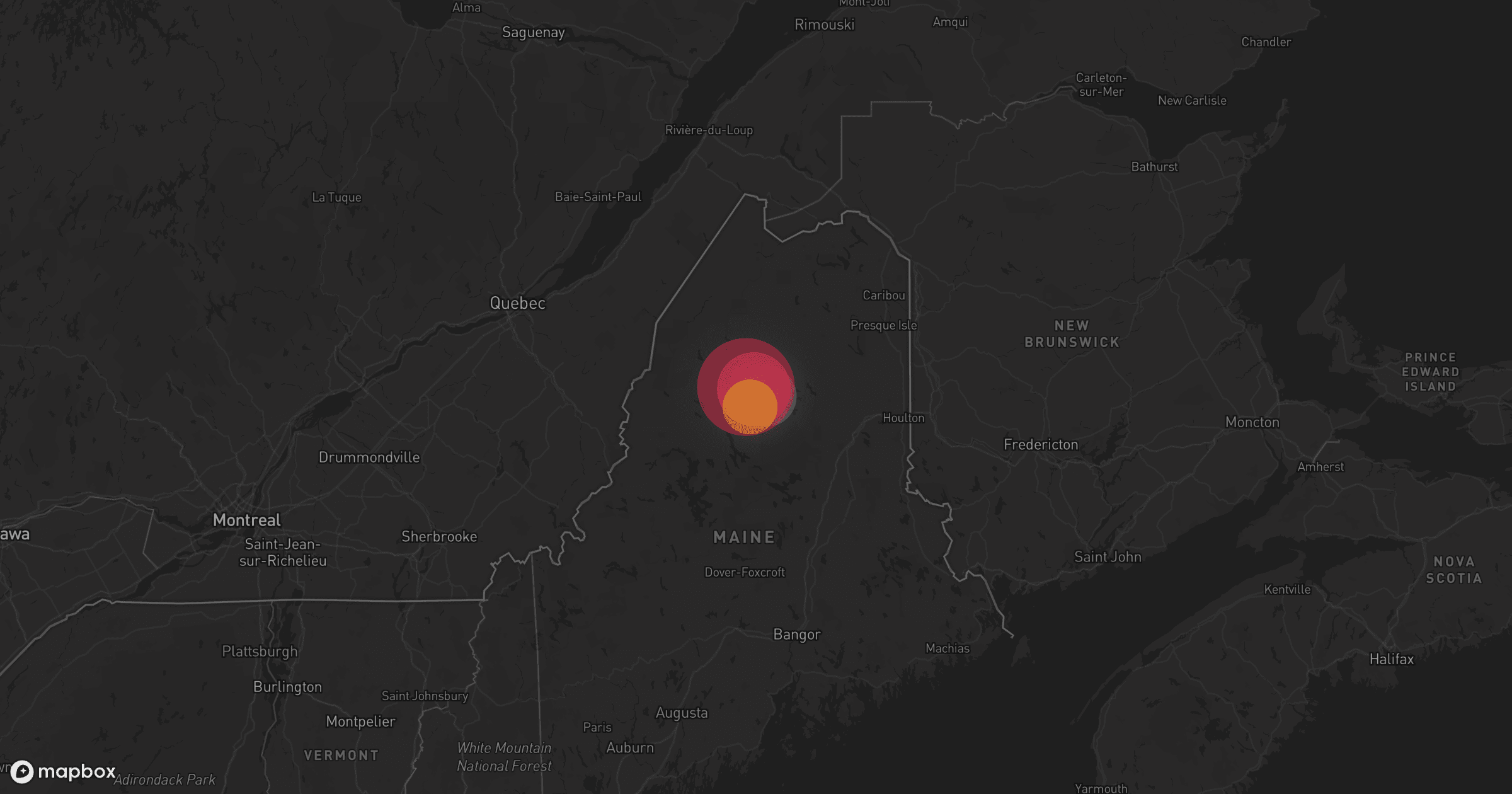 Storm map for the Piscataquis County, ME area