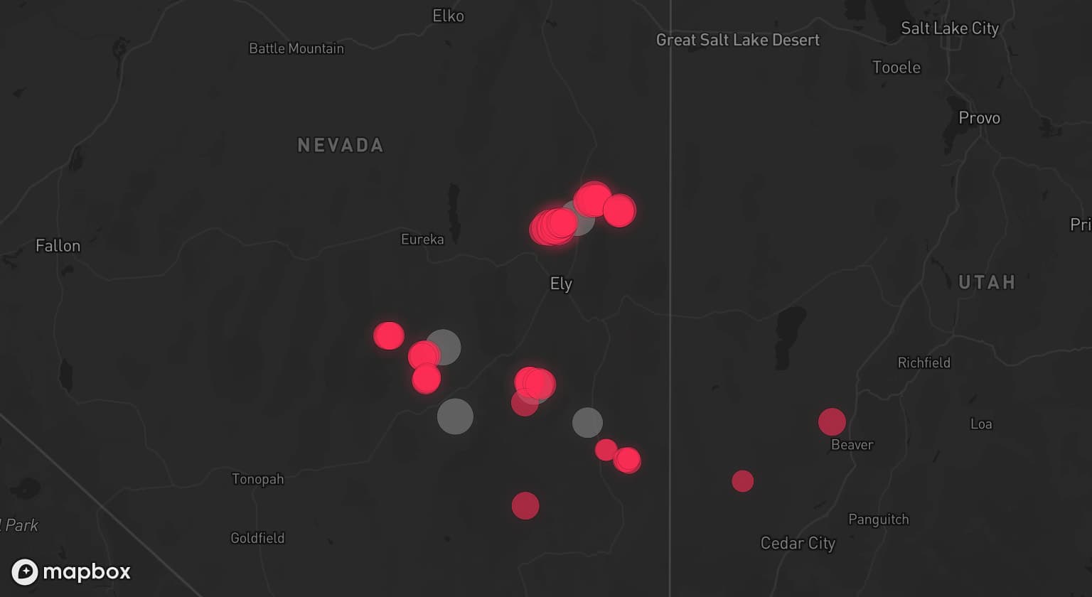 Storm map for 3 areas across Nevada