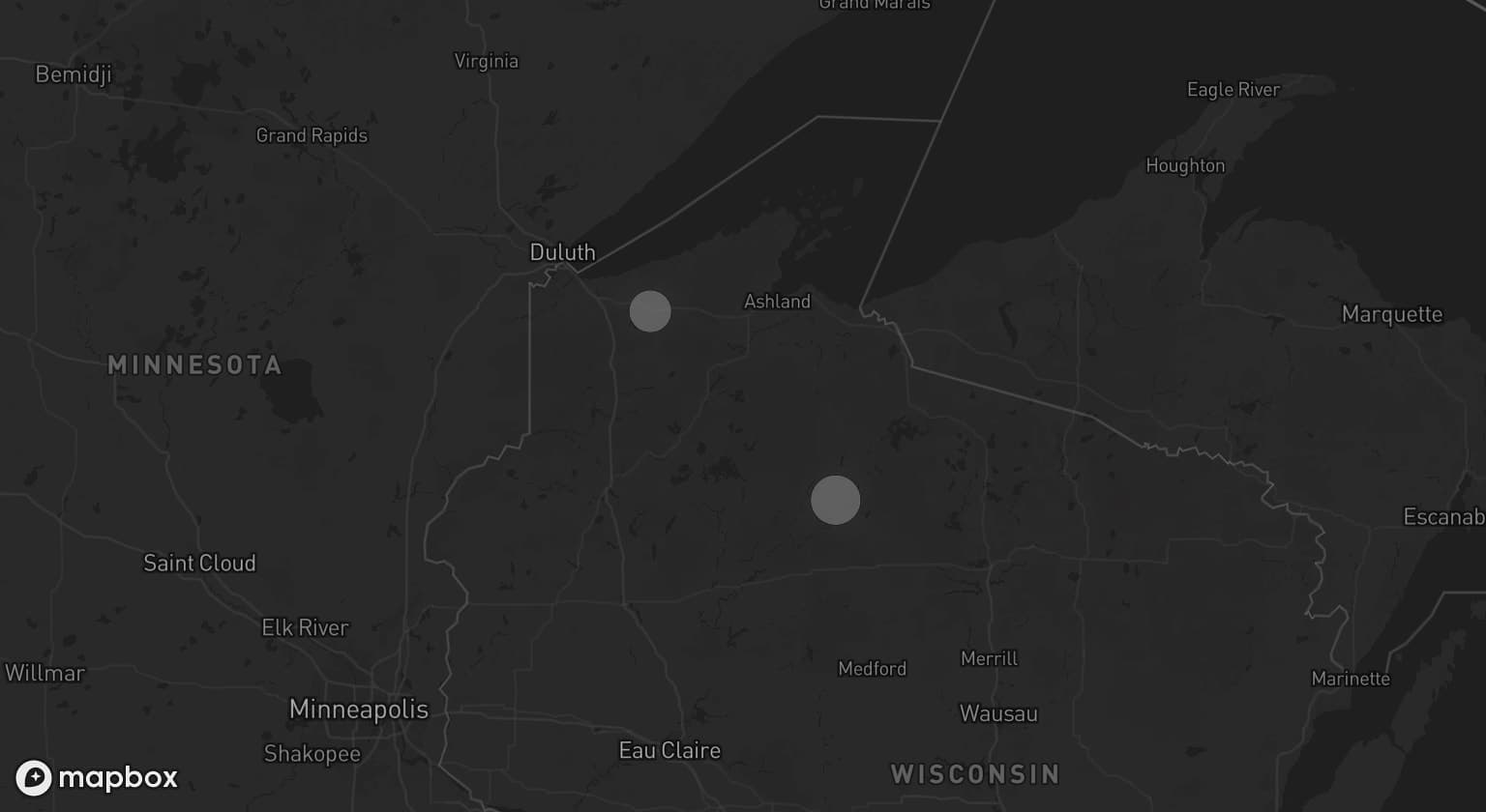 Storm map for 2 areas across Wisconsin
