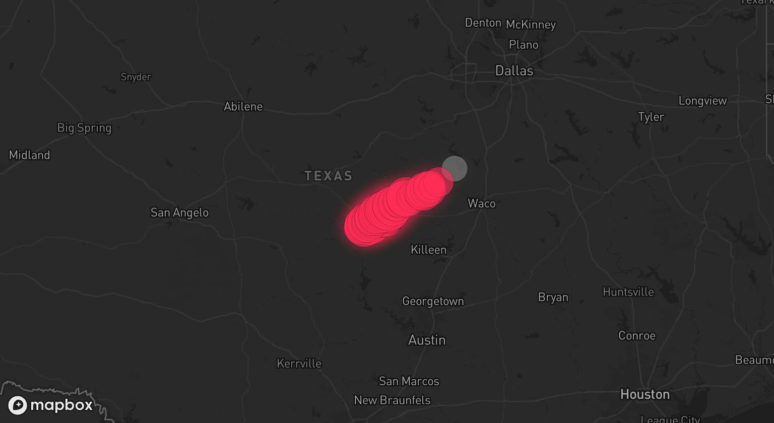 Storm map for 2 areas across Texas