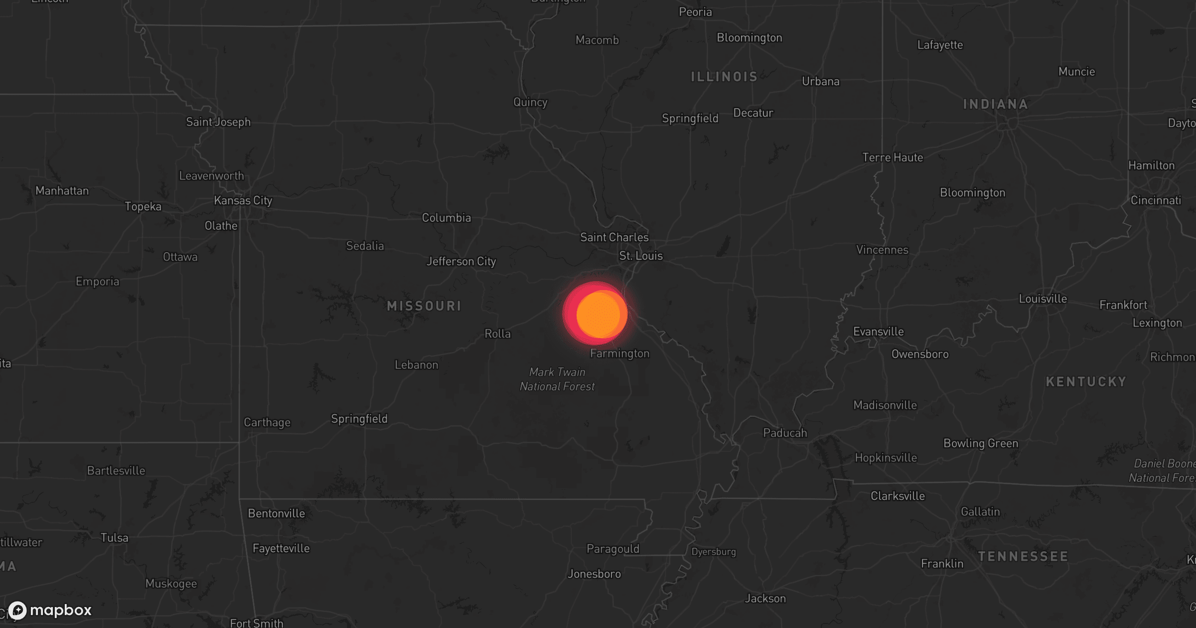 Storm map for the Jefferson County, MO area