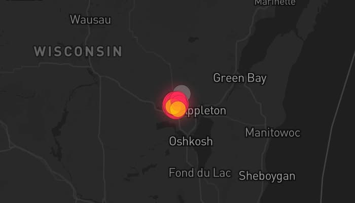 Storm map for the Outagamie County, WI area
