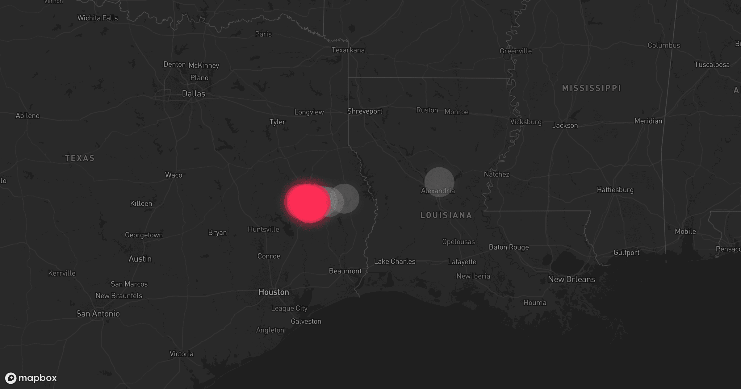 Storm map for 5 areas across Louisiana and Texas