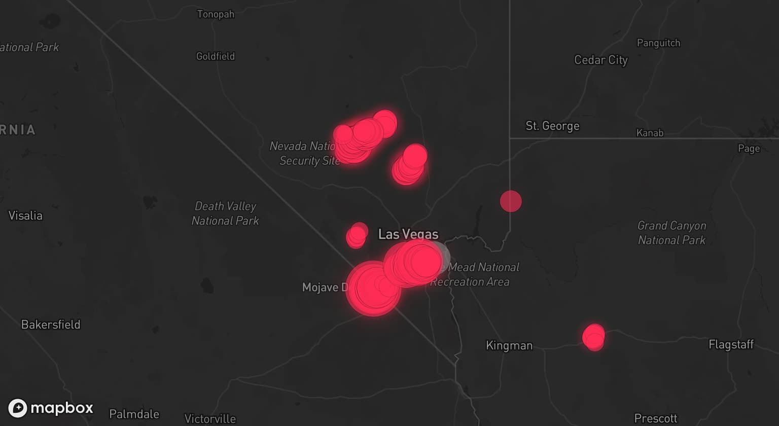 Storm map for 3 areas across Nevada
