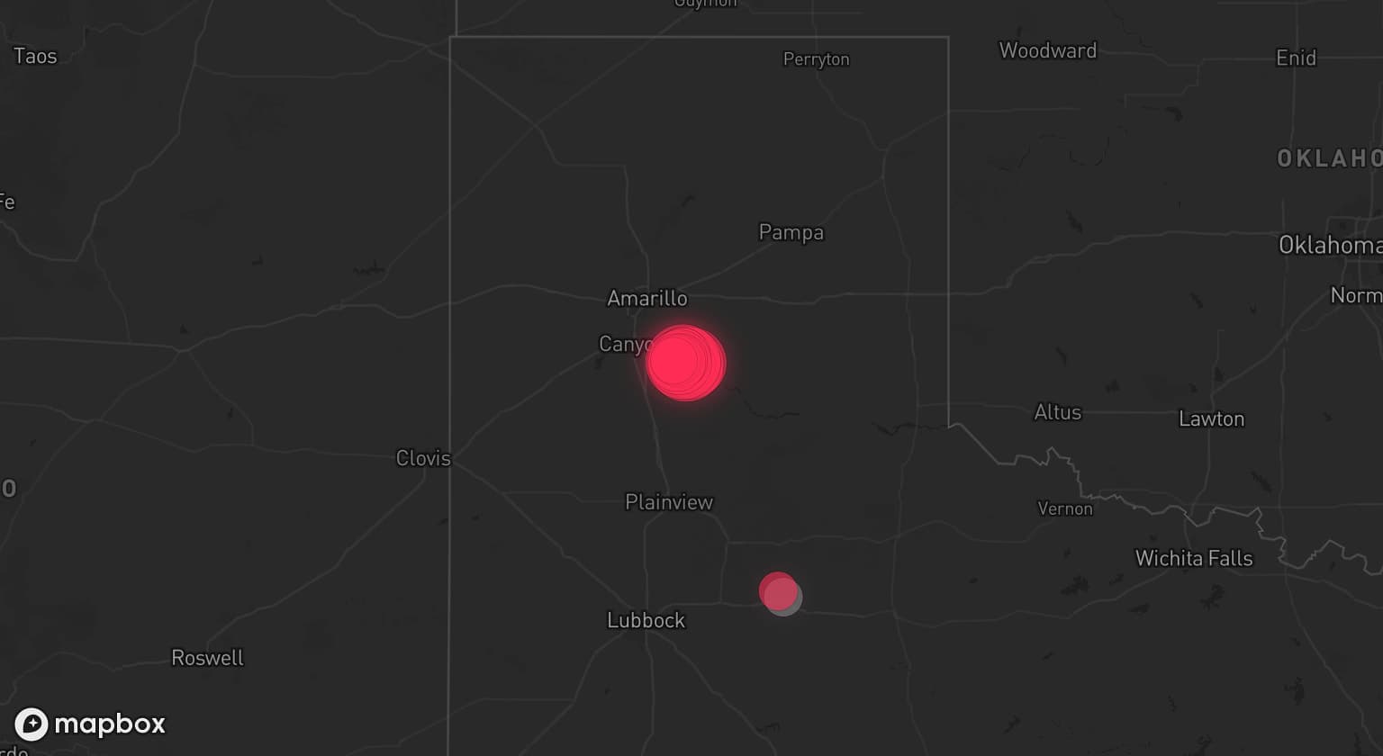 Storm map for 2 areas across Texas