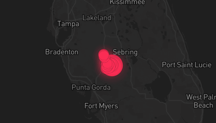 Storm map for the DeSoto County, FL area