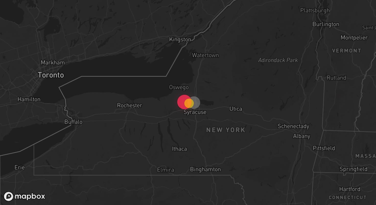 Storm map for the Onondaga County, NY area