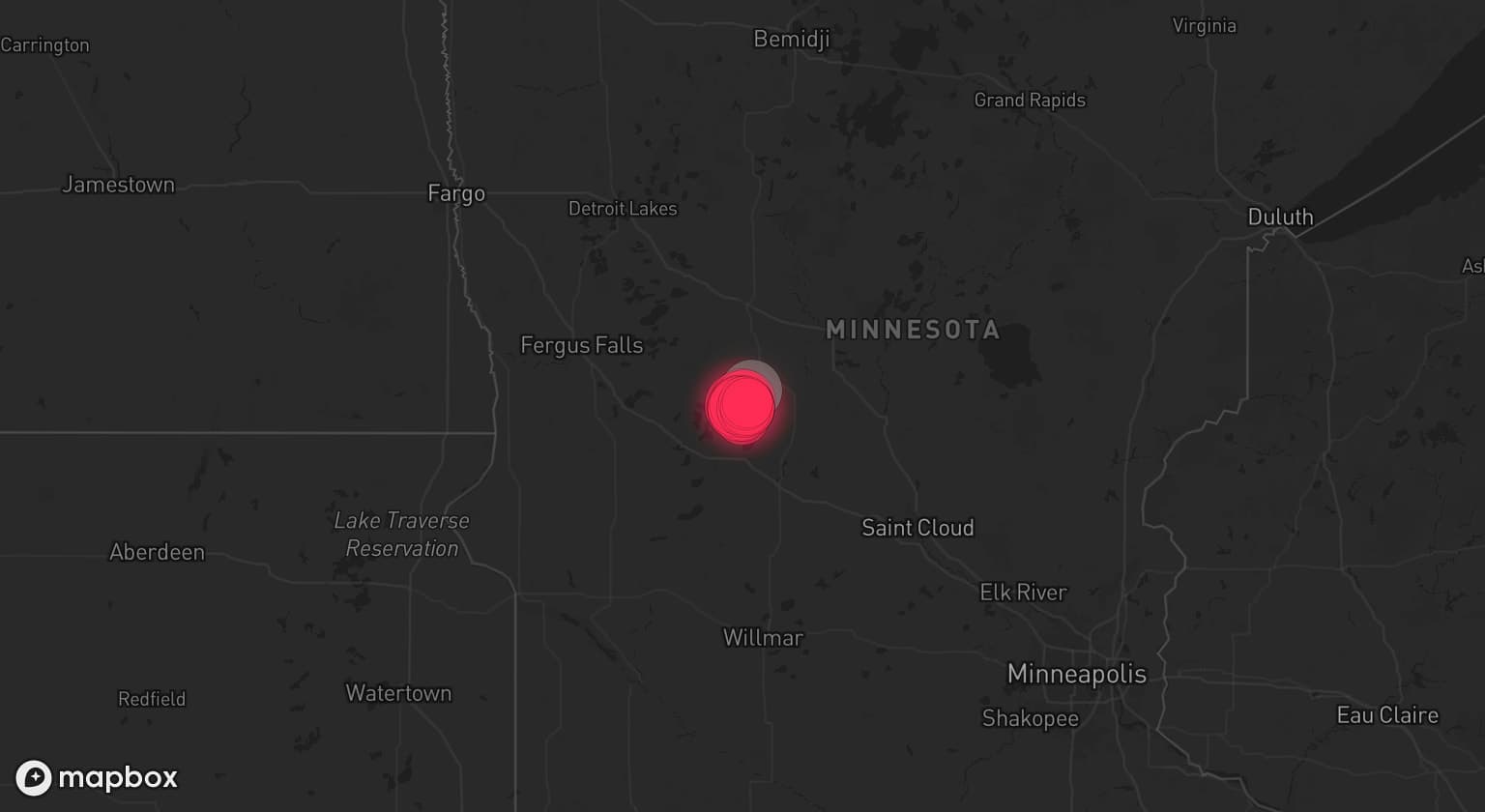 Storm map for the Todd County, MN area
