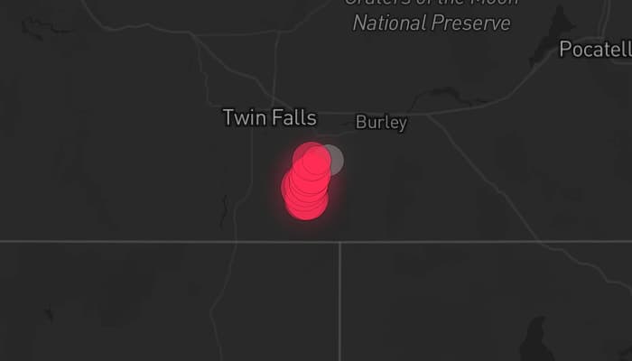 Storm map for the Cassia County, ID area