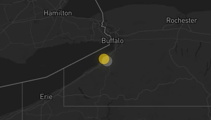 Storm map for the Erie County, NY area