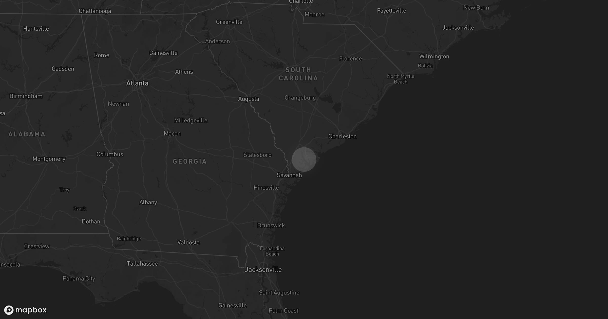 Storm map for the Beaufort County, SC area