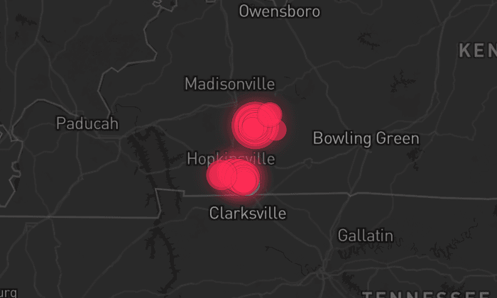 Storm map for 2 areas across Kentucky