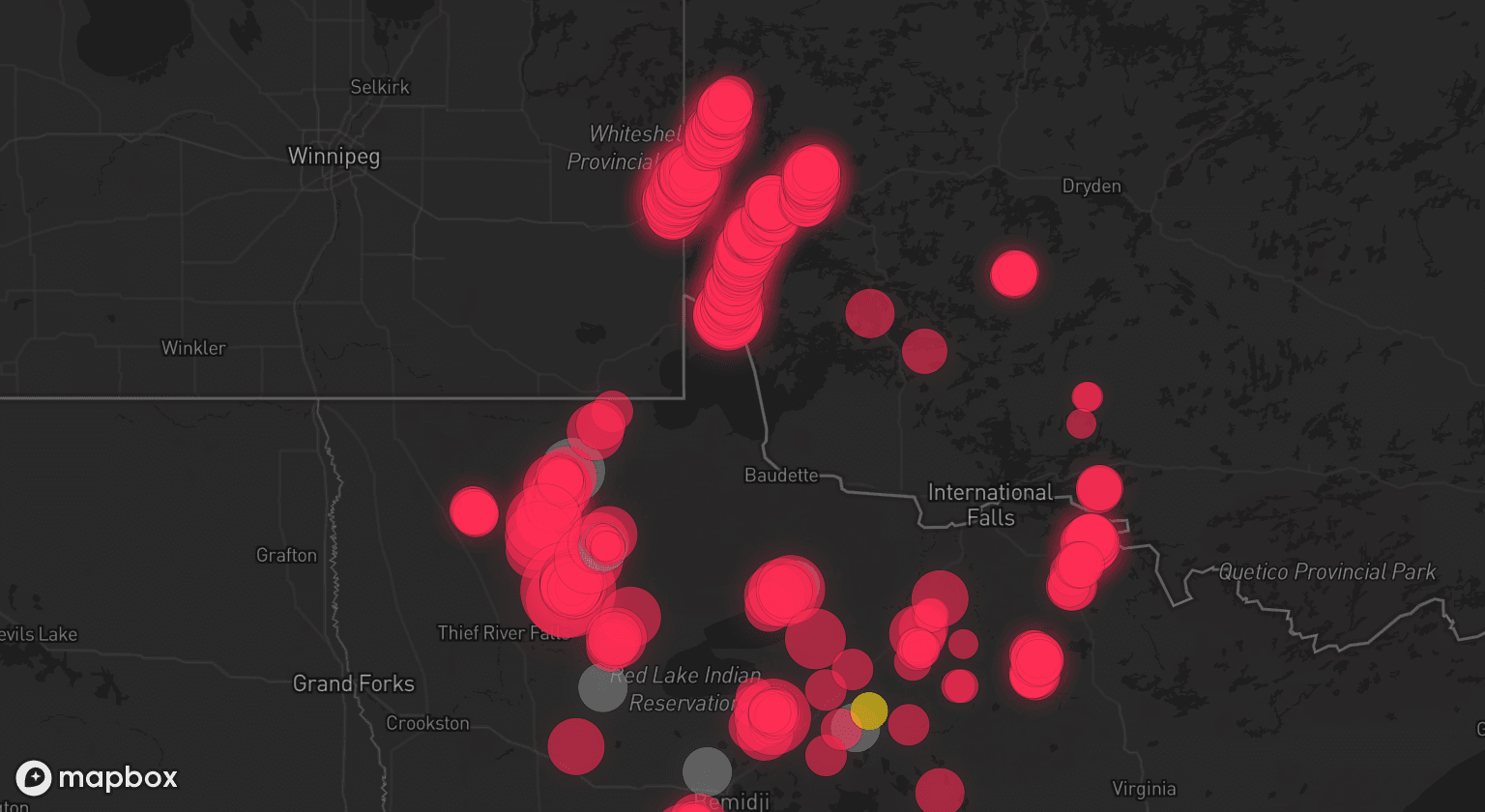 Storm map for 6 areas across Minnesota