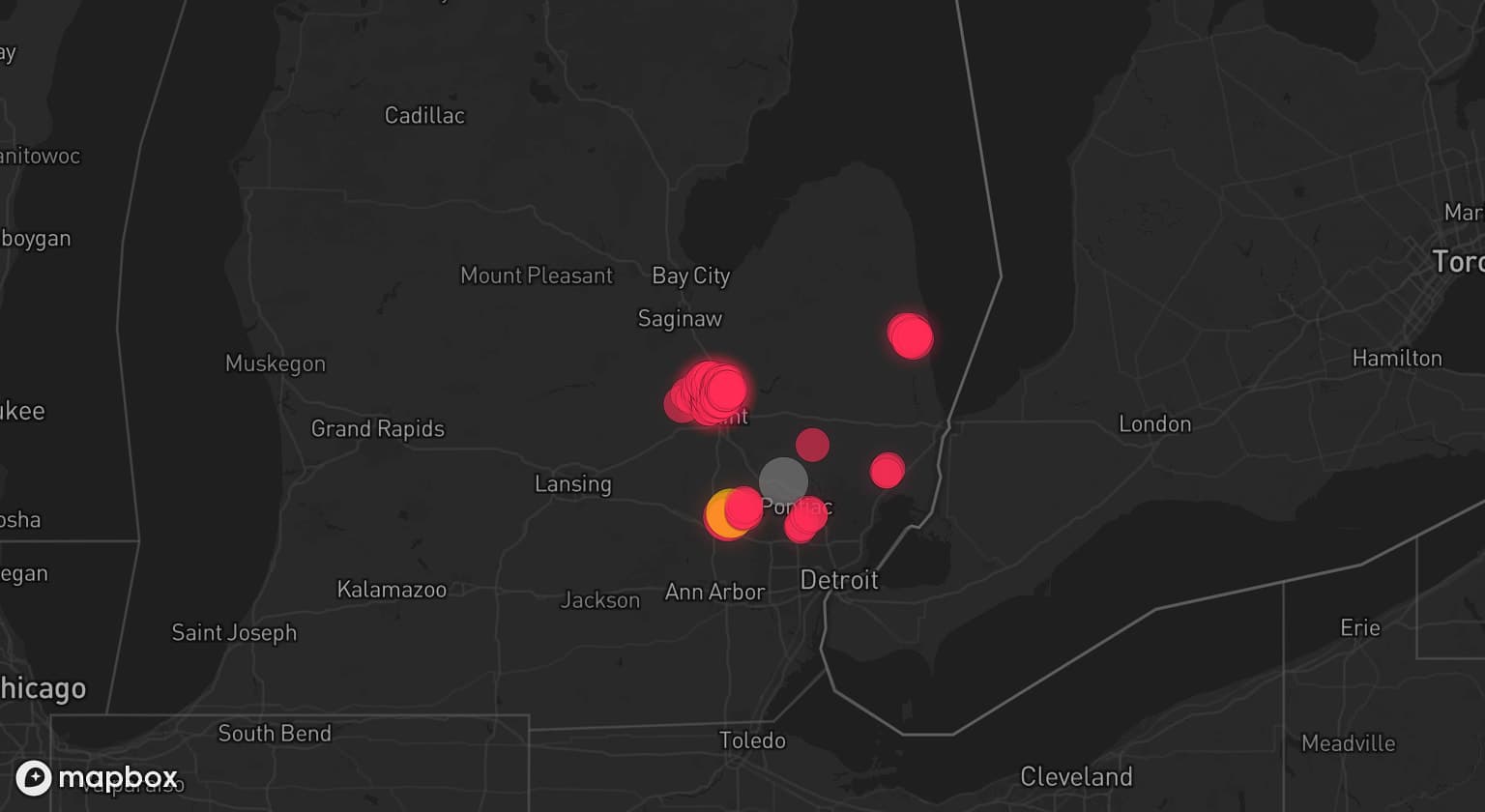 Storm map for the Novi, MI area