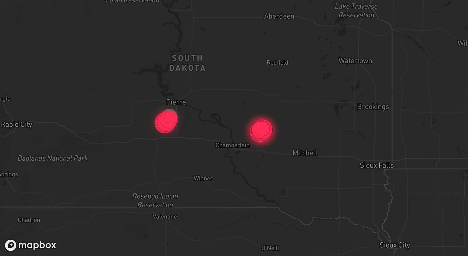 Storm map for the Stanley County, SD area