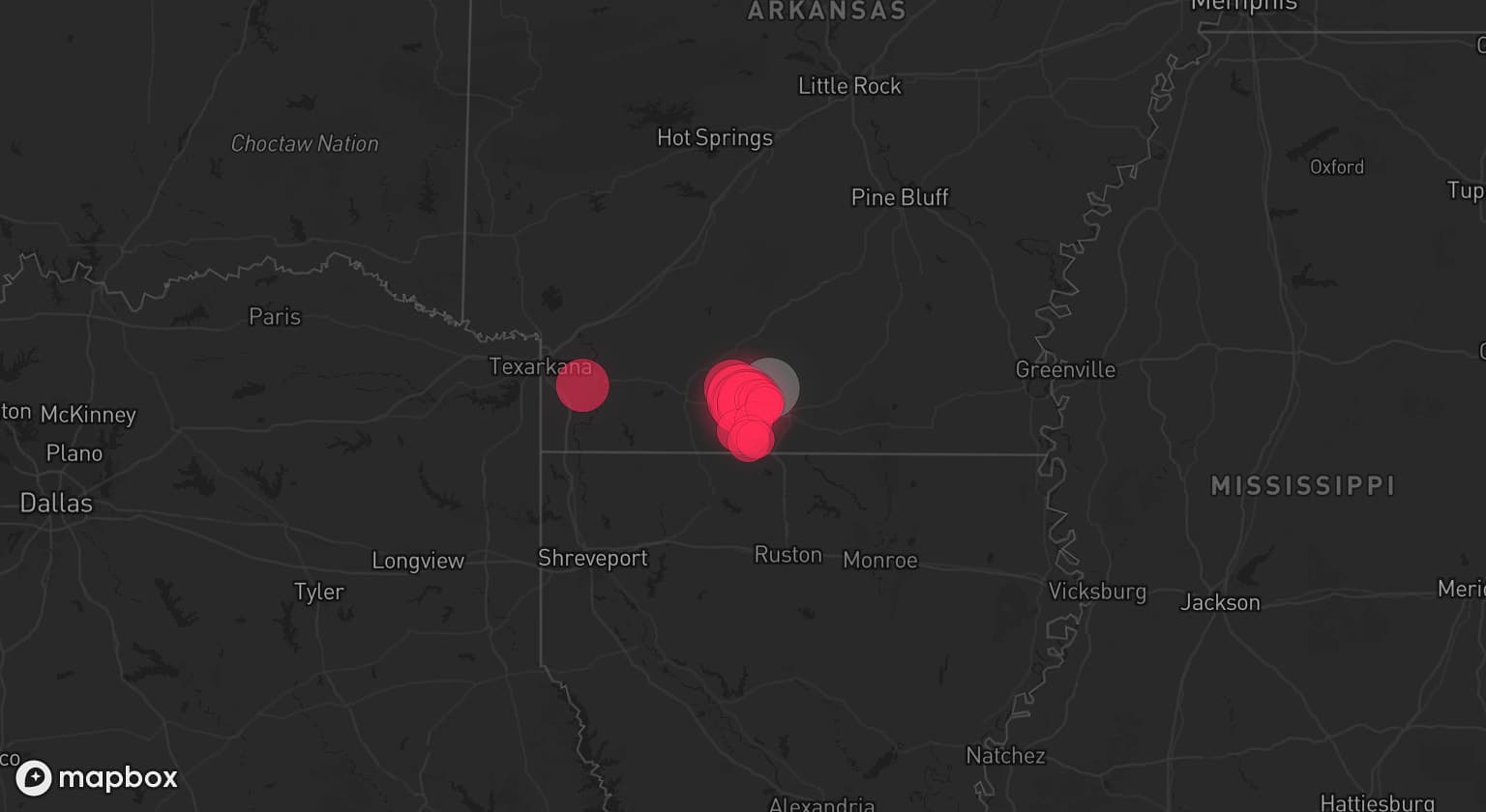 Storm map for the Union County, AR area
