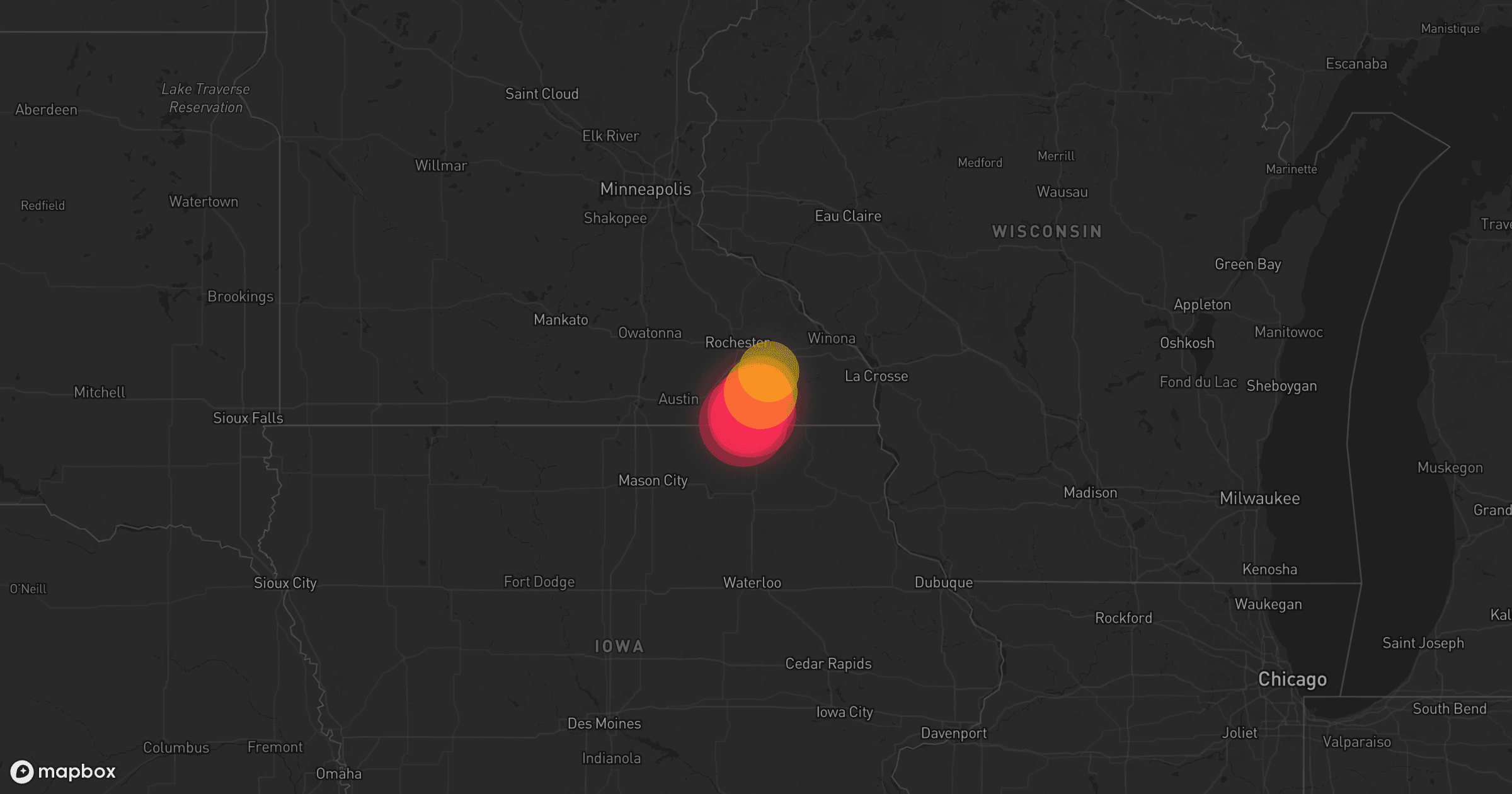 Storm map for the Fillmore County, MN area
