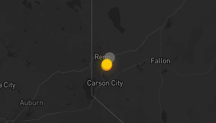 Storm map for the Reno, NV area