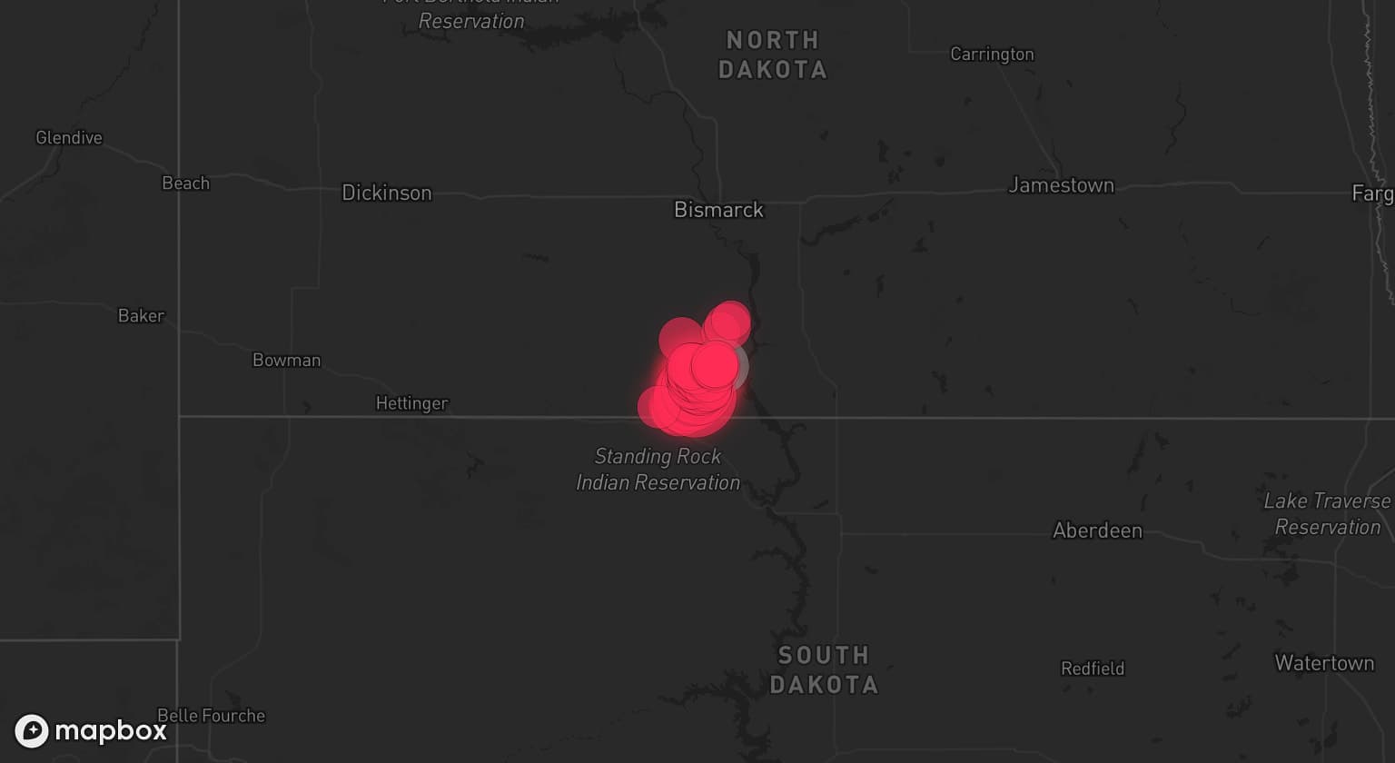 Storm map for the Sioux County, ND area