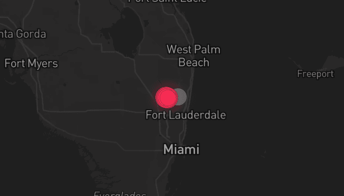 Storm map for the Boca Raton, FL area