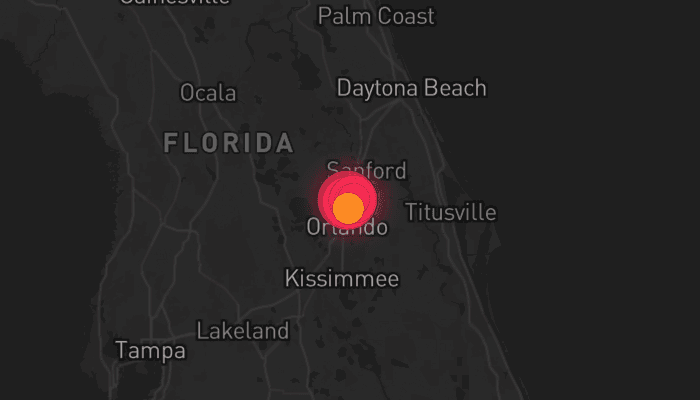 Storm map for the Orlando, FL area